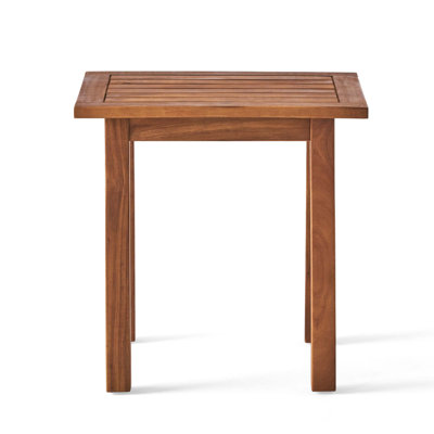 Solid and Manufactured Wood Slatted Outdoor Side Table