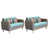 Similicuir gris / bleu