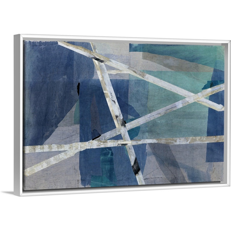 « too many options », peinture sur toile, H 13,7 po x l 19,7 po x P 1,75 po, Cadre flottant blanc