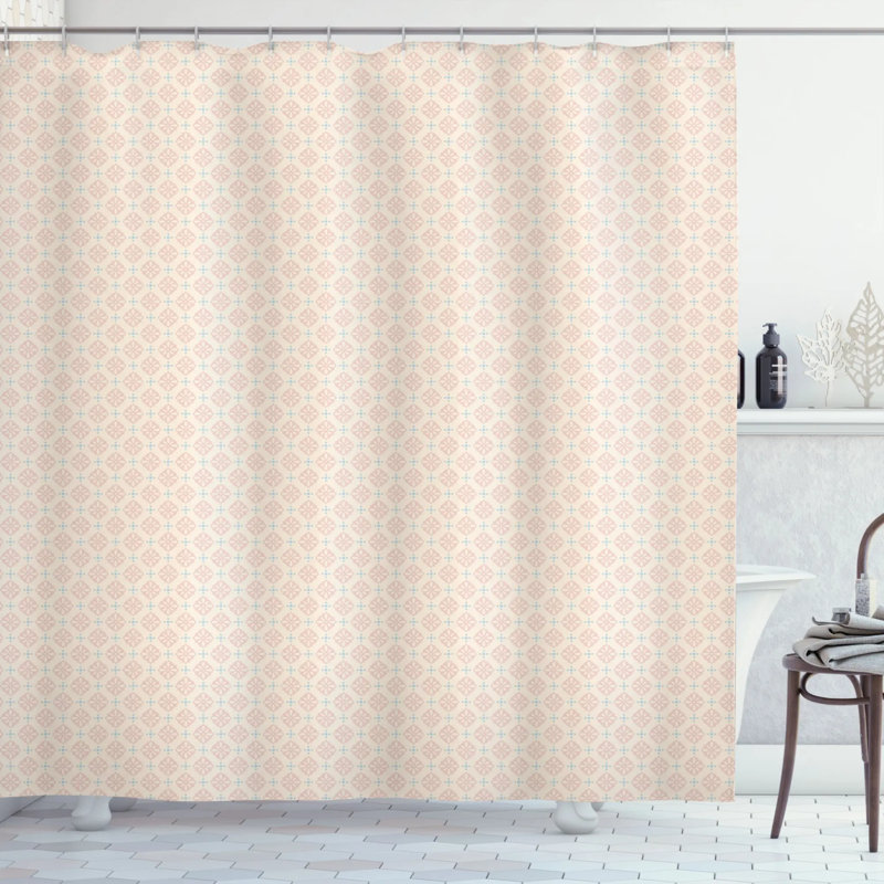 Ensemble de rideau de douche Shabby Flora + crochets, H 70 po x l 69 po