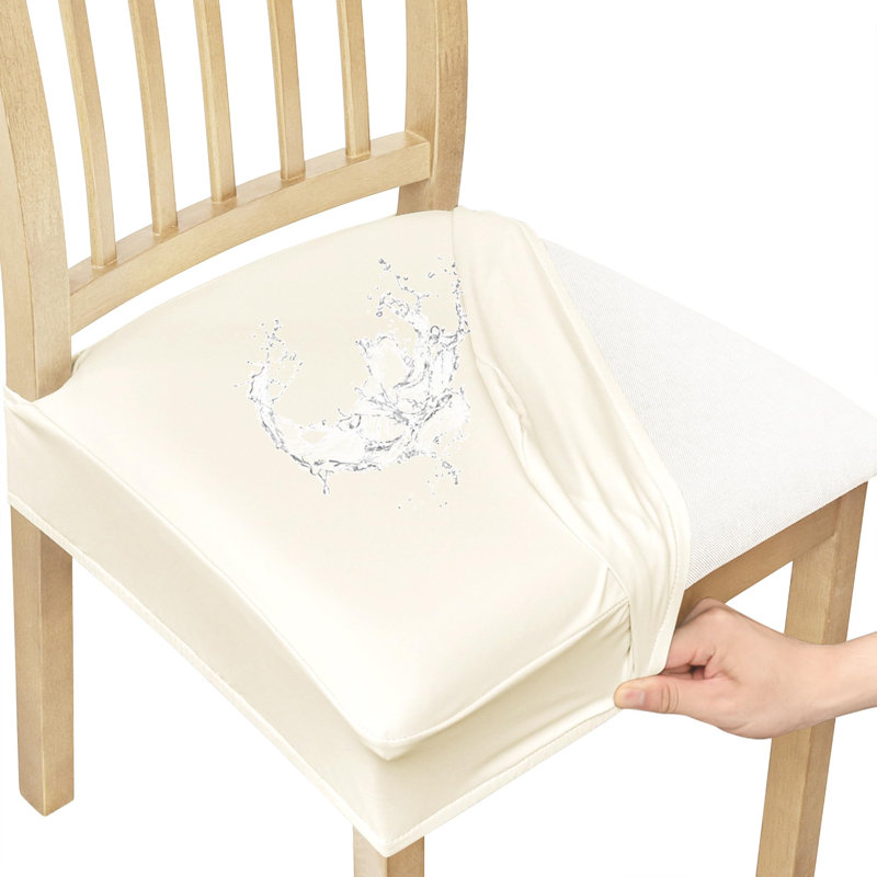 Housses de siège imperméables en similicuir pour chaises de salle à manger, ensemble de 6, beige