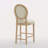 Solid Wood Bar Stools Set Of 2, Classic French Country Wooden Barstools With Upholstered Seating