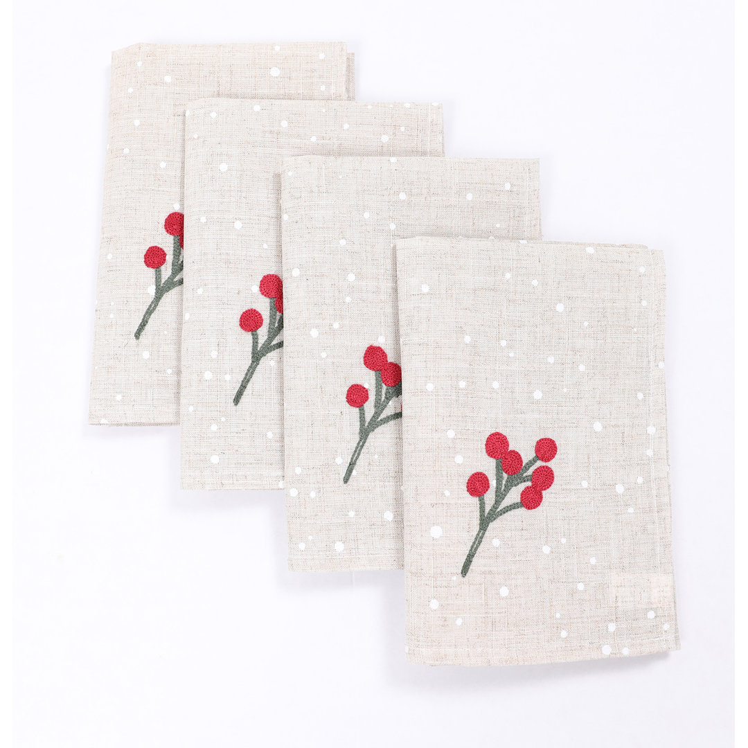 Isley Embroidered Square Napkin (Set of 4) The Holiday Aisle®