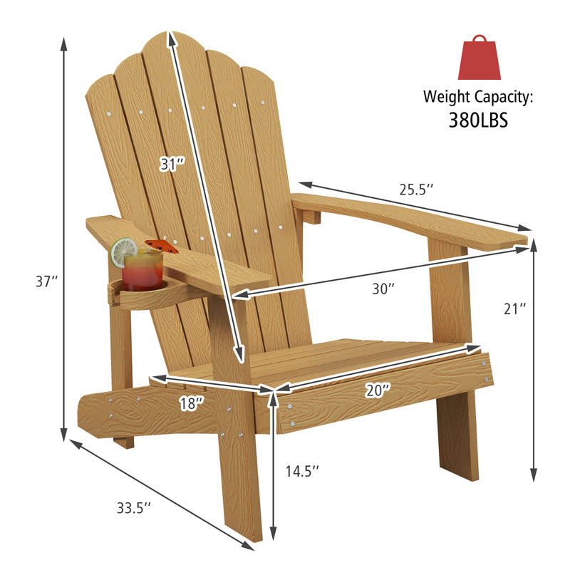 Chaise Adirondack en plastique Gumbert, Brun