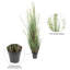Herbe verte artificielle en pot et eucalyptus.-1366913790