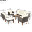 Mobilier d'extérieur 9 - avec pieds, coussins beiges lavables, table basse de patio lavable, pe