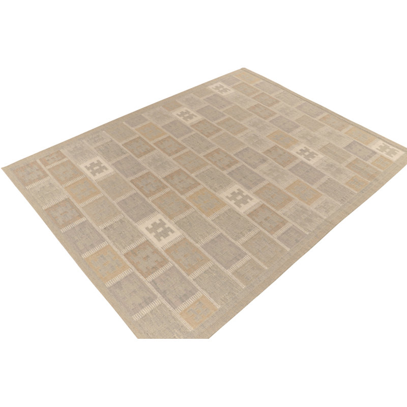 Scandinavian Wool Geometric Area Rug, Rectangle 5' x 8'