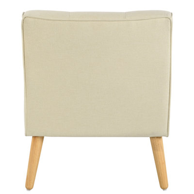 Felix Accent Armchair, Splayed Birch Wood Legs, Button Tufted 