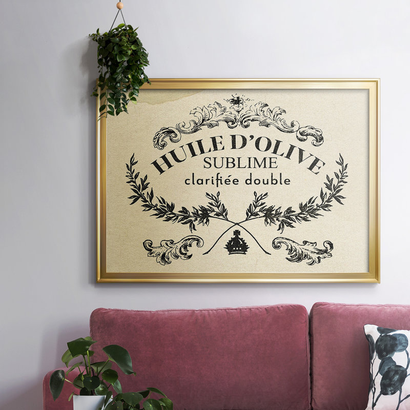 Toile tendue avec châssis antique français, Or, H 14 po x l 20 po x P 1,5 po