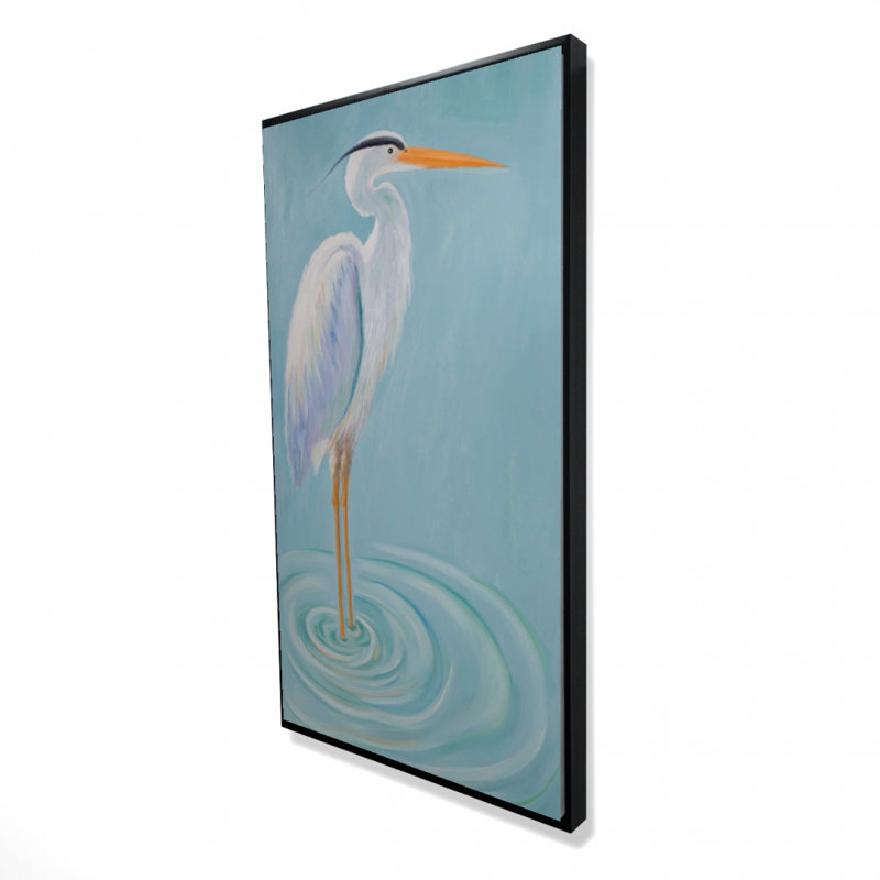 Great blue heron - 24"x48" Framed canvas