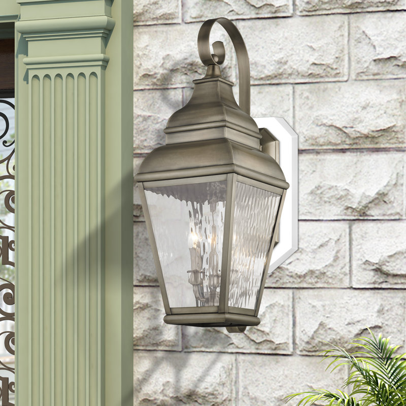 Anousha Solid Brass Wall Light, Vintage Pewter
