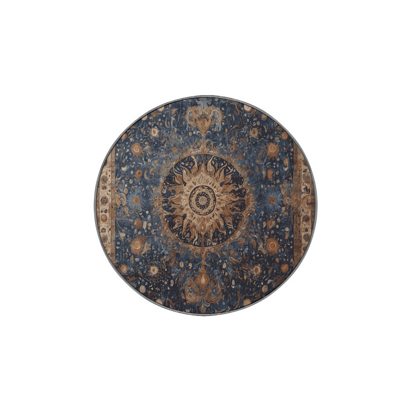 Machine Washable Purple Area Rug, Round 3'