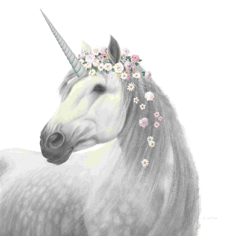 " Spirit Unicorn II Square " by James Wiens Painting Print, 12" H x 12" W