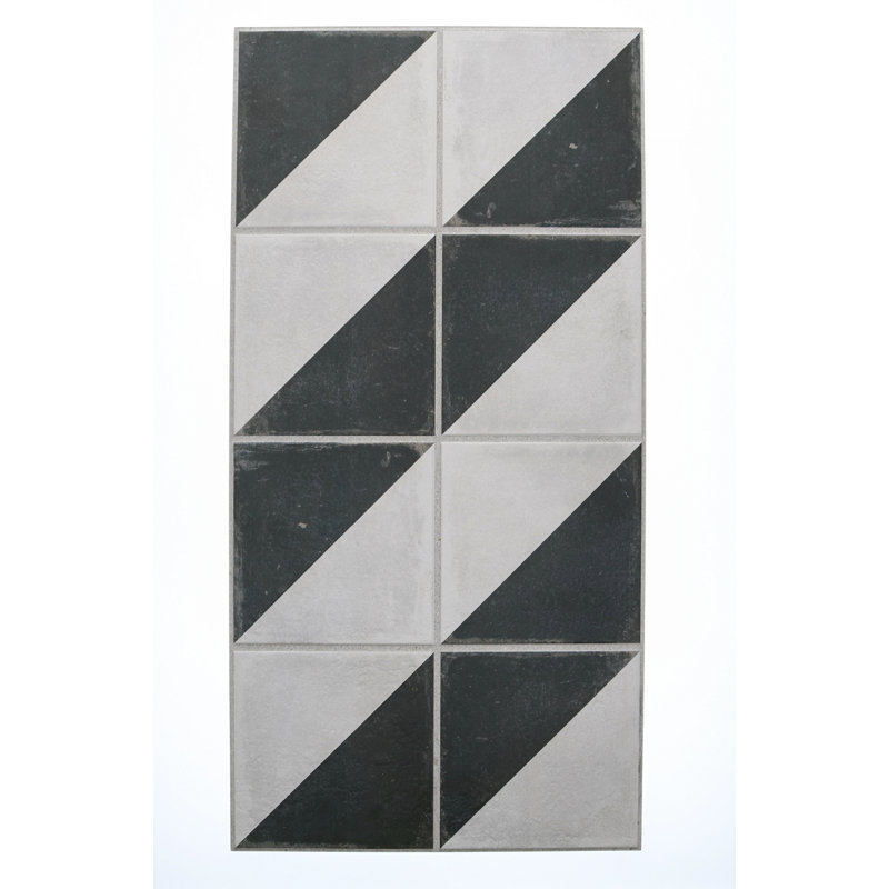 Palazzo 11.875 in. x 23.875 in. Glazed Porcelain Tile, Castle Graphite Villa