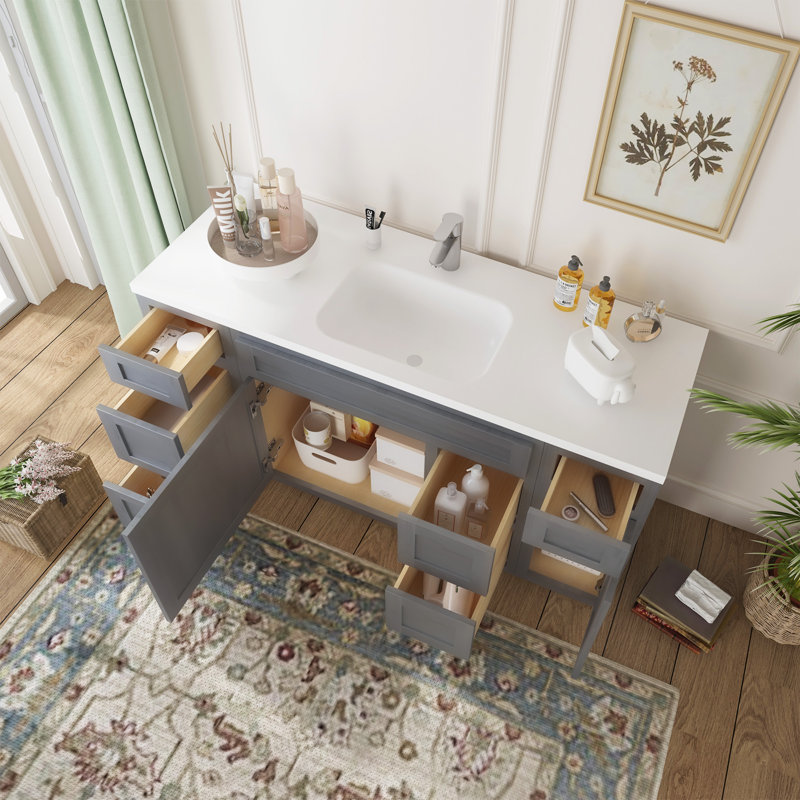 Base de meuble-lavabo simple 60 po seulement, Argent