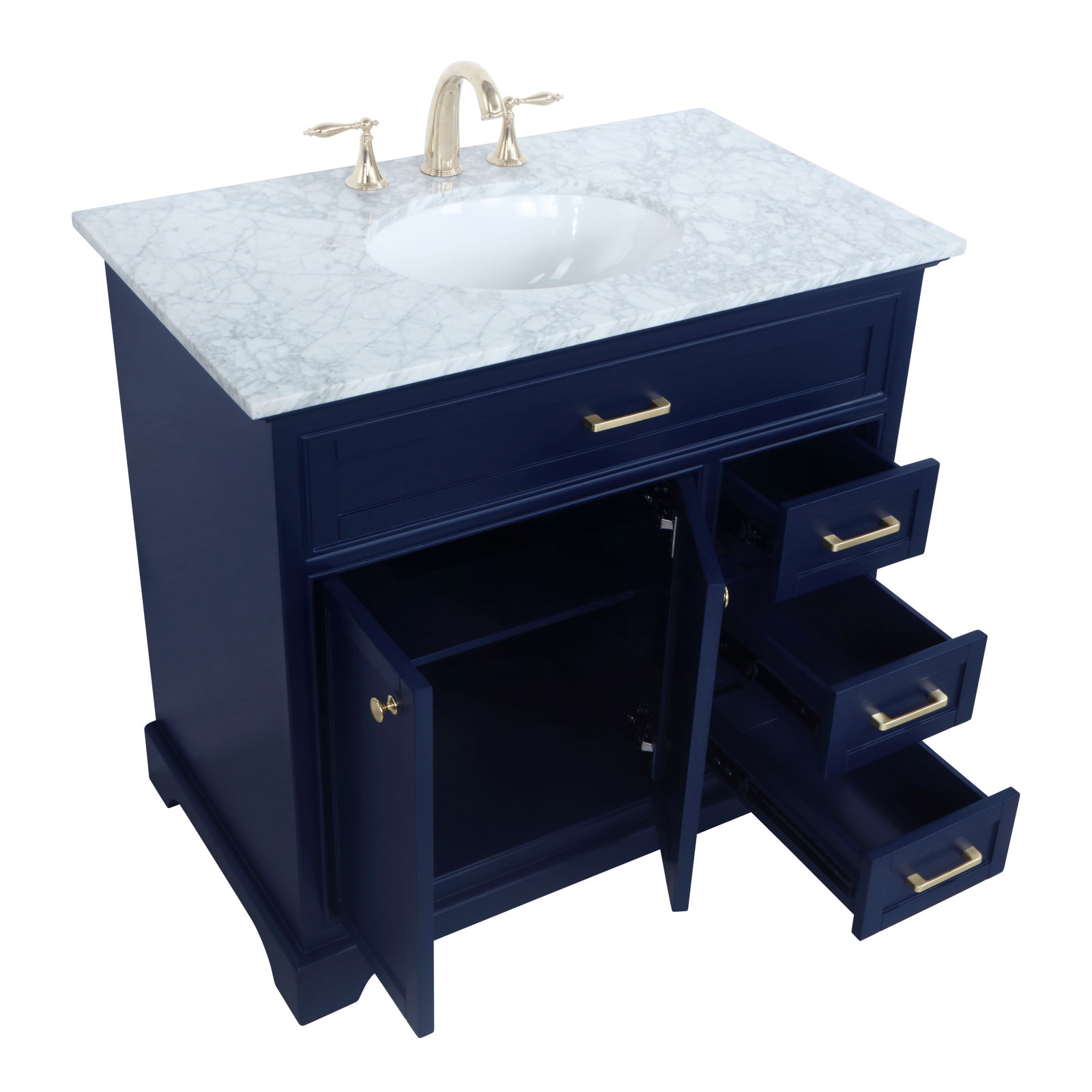 Hermes 36'' Single Bathroom Vanity, Blue