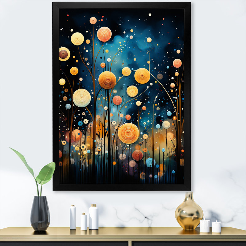 "Blue Odyssey" abstrait bleu sur toile, Cadre photo noir, H 20 po x l 12 po x P 1 po
