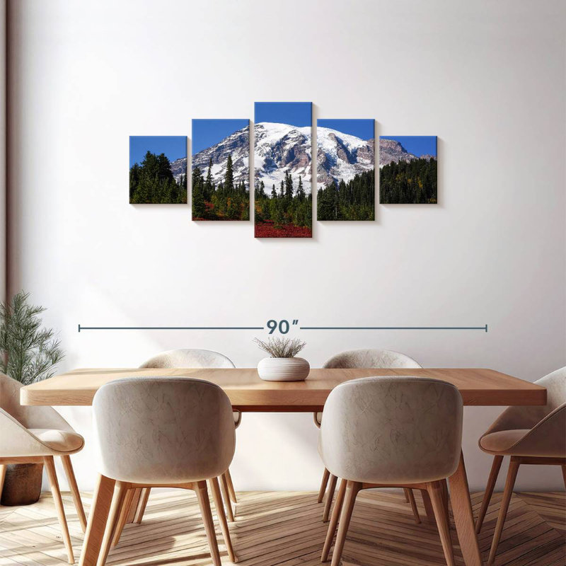 Pins contre le mont Rainer, H 30 po x l 68 po