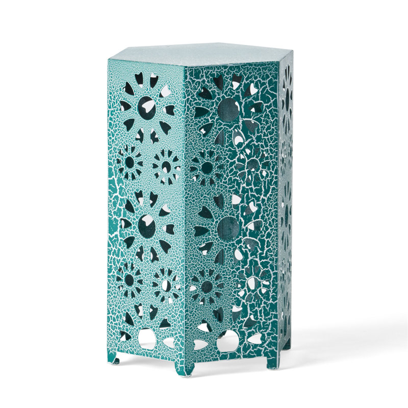 14" SIDE TABLE, 22" H x 14.25" W x 12.5" D, Teal
