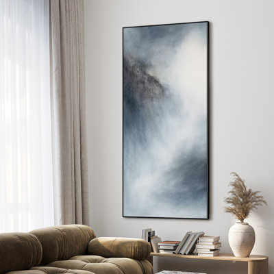 Extra Large Wall Art Fabric Print - Modern Neutral Abstract for Contemporary Home Artwork Decor for Living Room or Bedroom - "Frame Assembly Required (Unfinished Frame)"