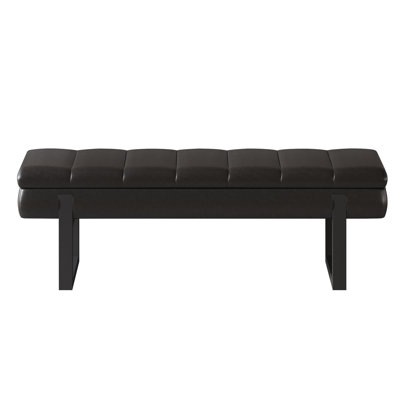  52'' Wide Faux Leather Tufted Storage Bench