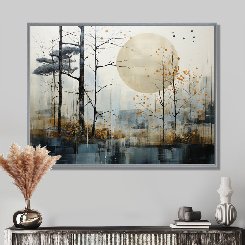 Japon, art minimaliste zen serein, art mural japonais, H 16 po x l 32 po x P 1 po, Encadrement argenté