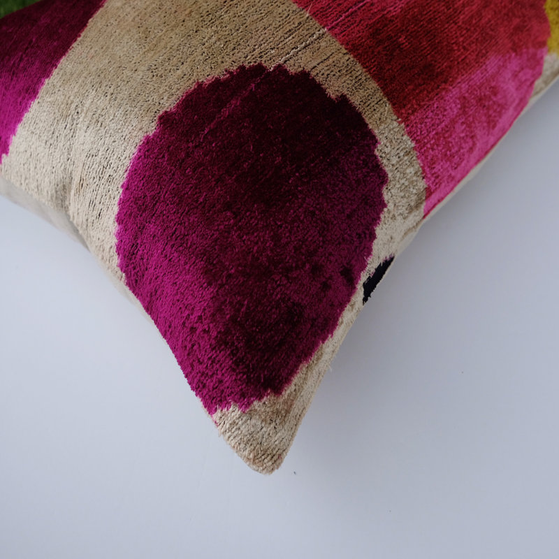 Housse et insert de coussin en soie Richland, Multicolor