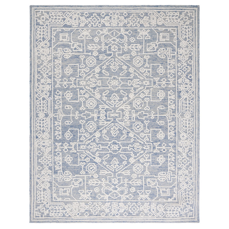 Pezanetti Hand Tufted Wool And Cotton With Latex Southwestern Rug, Rectangle 4' x 6'