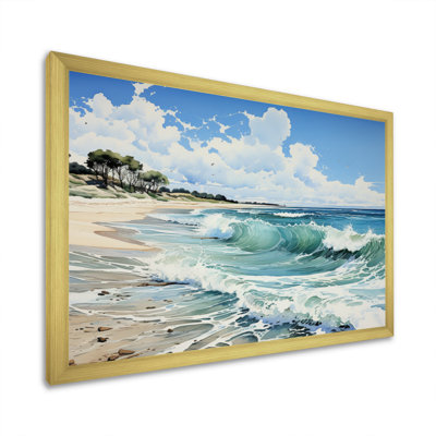 " Beach Serene Shores Pointillism "