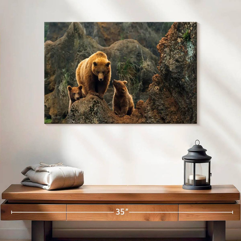 Brampt Bear And Cubs, 16" H x 24" W