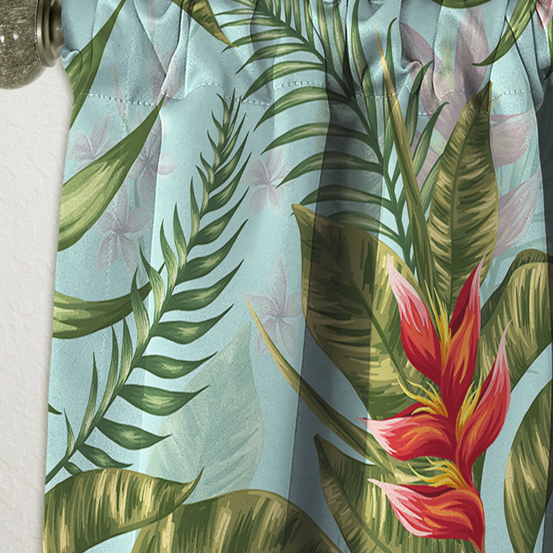 Tropical Foliage II - Mid-Century Modern Blackout Curtain Single Panel, 52" W x 108" L