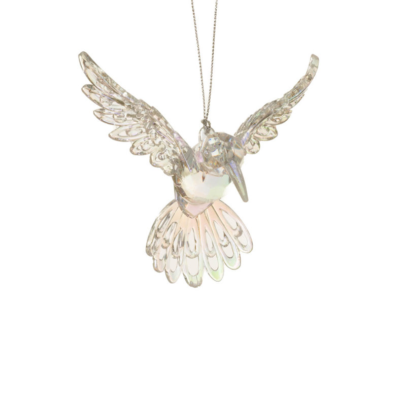 Ensemble de 6 ornements suspendus en verre transparent Crystalline
