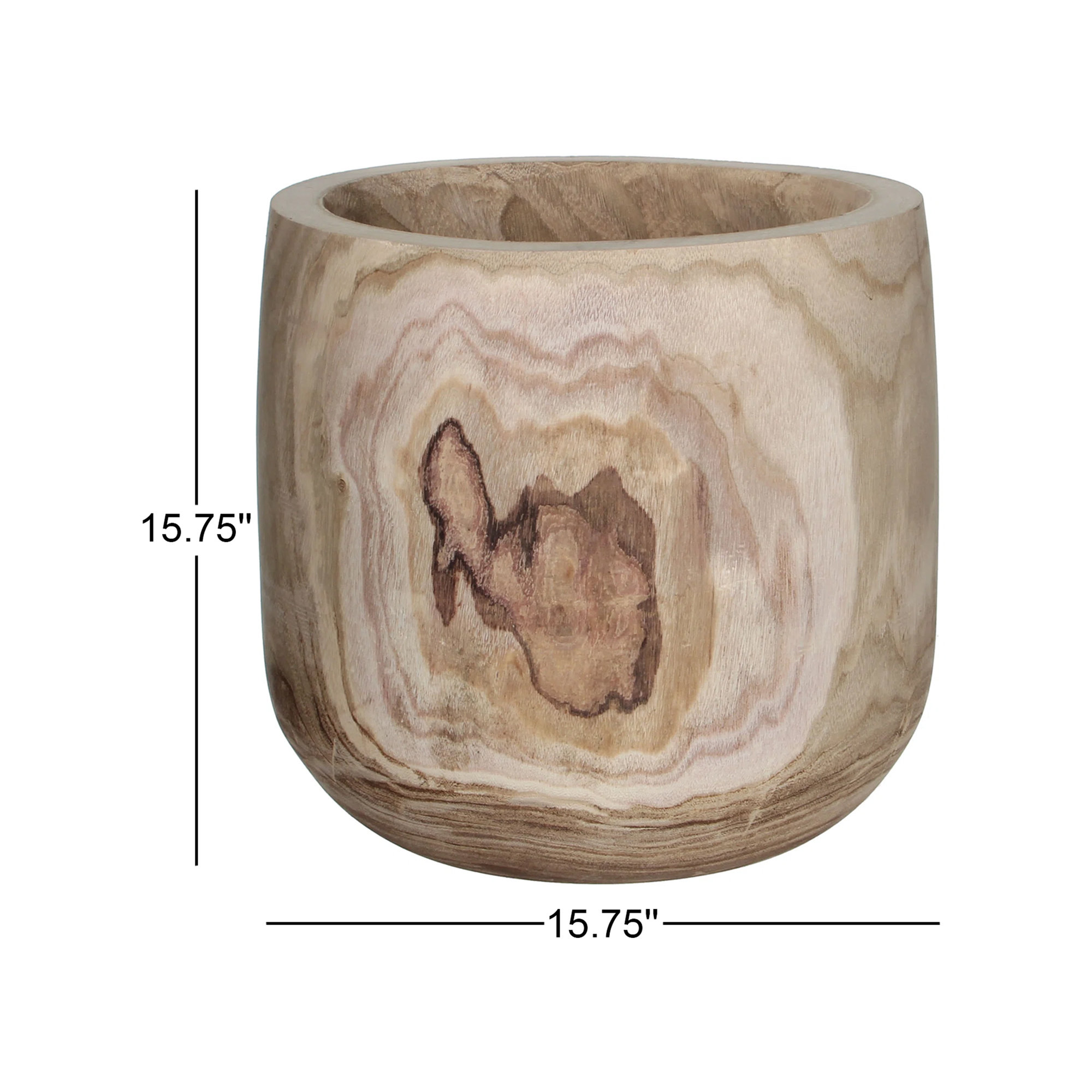 Marina Wood Pot Planter, 15.75" H x 15.75" W x 15.75" D