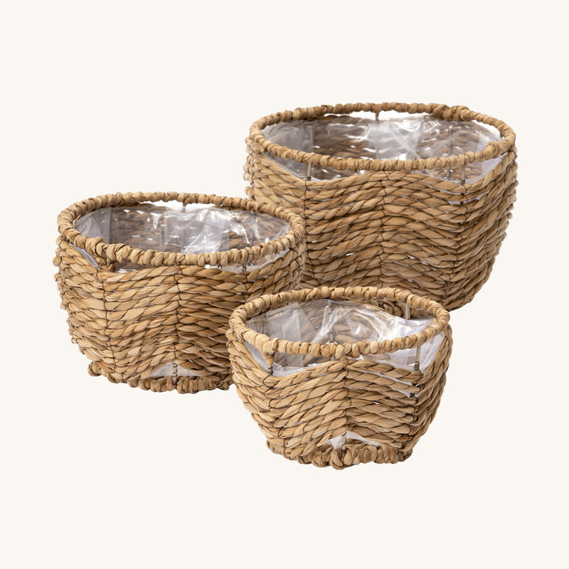 Pot de fleurs d'intérieur en ruppie maritime Bessy (ensemble de 3)