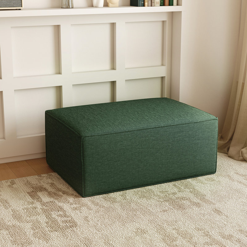 Compression Comfy Cloud 38" Velvet Sofa Ottoman, Green