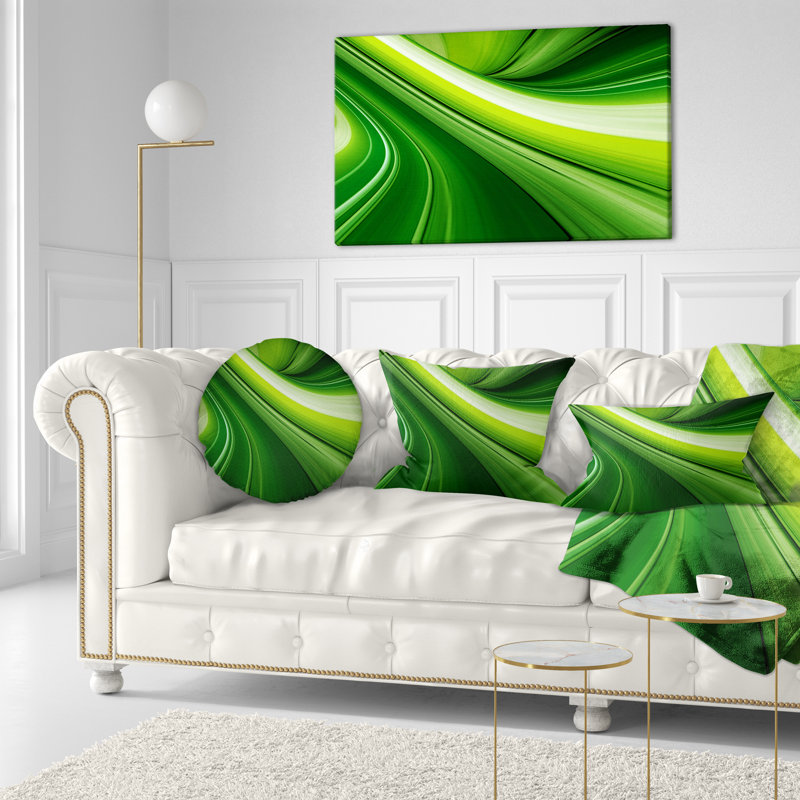 Lignes vertes abstraites - Coussin imprimé abstrait