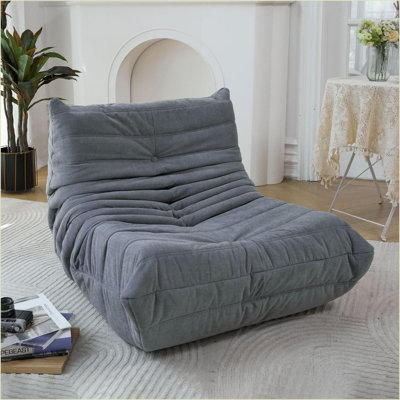 Fauteuil à billes en mousse à mémoire de forme pour adultes - Méridienne pour la maison, le bureau et les jeux | Gris | Mélange de polyester