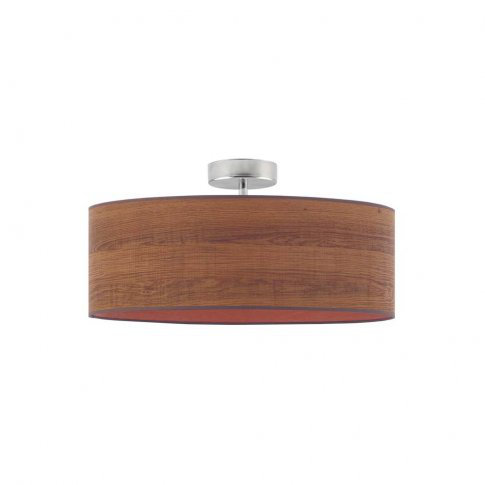 Bisono-Miro Fabric Semi Flush Mount, Silver, Dark Brown