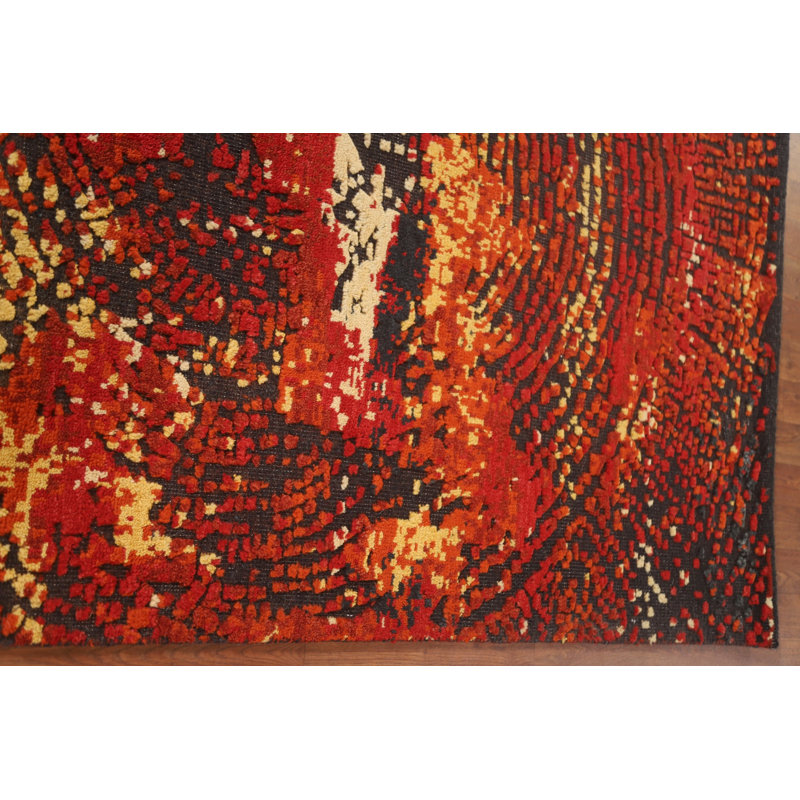 Colorful Abstract Oriental Area Rug 5x7