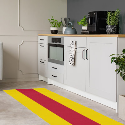 Tapis de zone jaune/rouge rayé St Louis