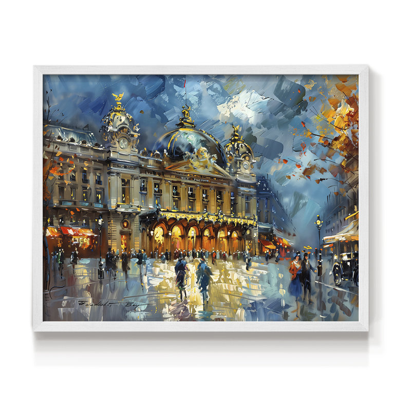 Landscape Series-CXXVIII -Framed Print - Restickable, 22" H x 28" W, Blanc
