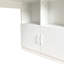 Bureau d'angle blanc de 21 pouces pour bureau à domicile - Nombreux rangements, emplacement pour écran, espace pour livres, design élégant, tiroirs, placards, grand plateau
