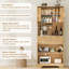 Armoire de cuisine cannelée avec prise de courant, tablette à micro-ondes et tiroirs, armoire de rangement pour bar à café pour l'organisation de la cuisine
