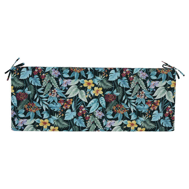 Coussin de banc d'extérieur, Bleu / vert / floral sarcelle Carena, L 51 po x P 19 po