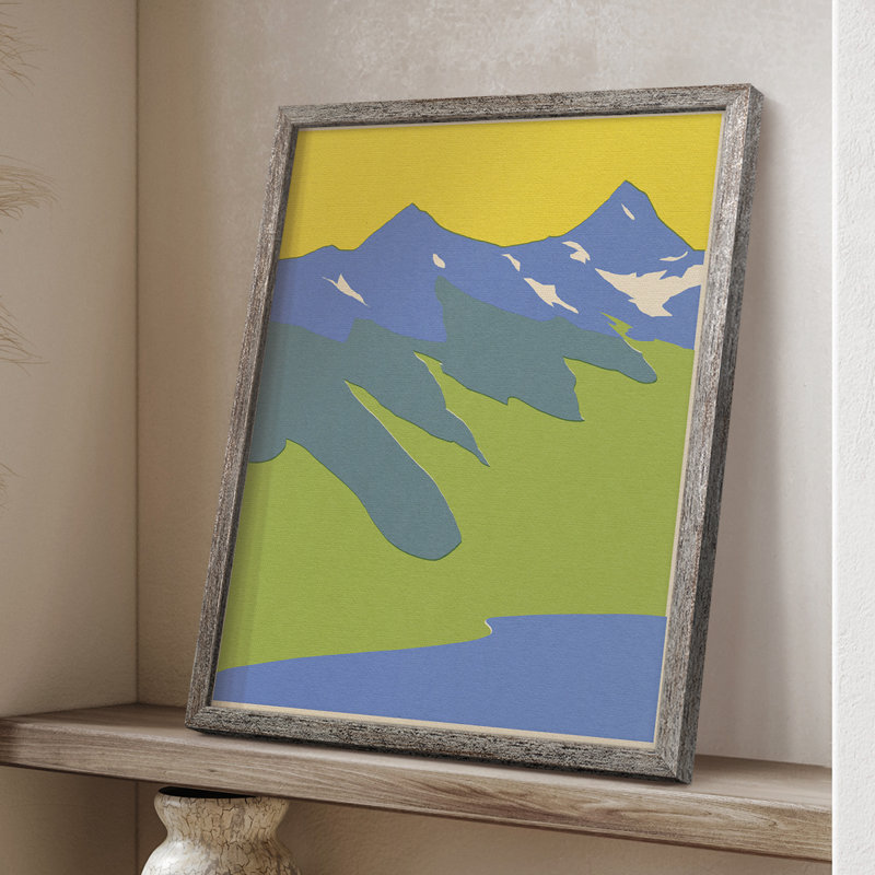 Bright Glacial Lake II, reproduction encadrée - bois massif, H 11 po x l 9 po