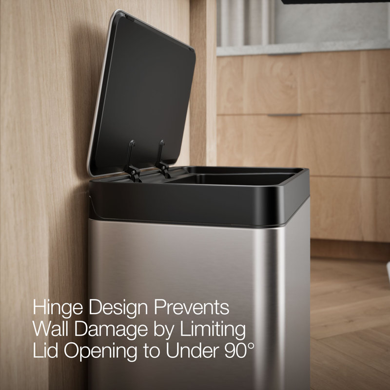 8-Gallon Compact Stainless Steel Step Trash Can, Stainless Steel