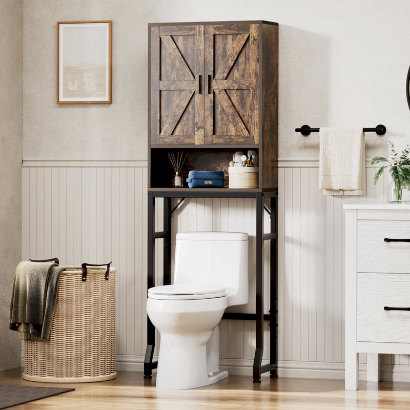 Économiseur d'espace de salle de bain de style campagne moderne de 23,6 po, brun, Brun