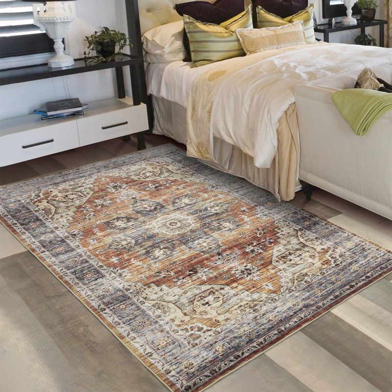Kibwika Floral Indoor Rug, Rectangle 5' x 7'