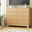 Commode cannelée à 8 tiroirs pour chambre à coucher, commode de rangement Boho l 47 po-1853748858
