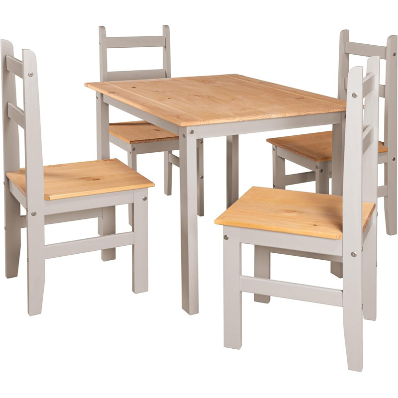 Aticus 4 -Person Pine Solid Wood Dining Set